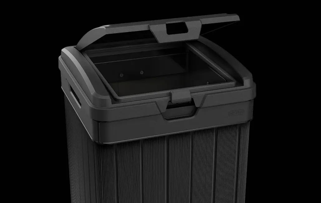 Outdoor Trash Cans|Trash Can Storage Sheds>Keter Baltimore Outdoor Trash Can - Black