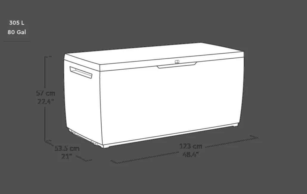 Small Deck Boxes>Keter Capri 80 Gallon Deck Box - Brown