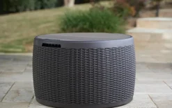 Small Deck Boxes|Outdoor Side Tables>Keter Circa 37 Gallon Deck Box - Graphite