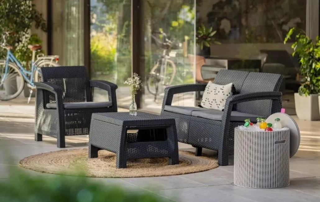 Outdoor Side Tables|Cool Bars>Keter Cooler Side Table - Cappuccino