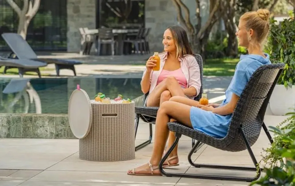 Outdoor Side Tables|Cool Bars>Keter Cooler Side Table - Cappuccino