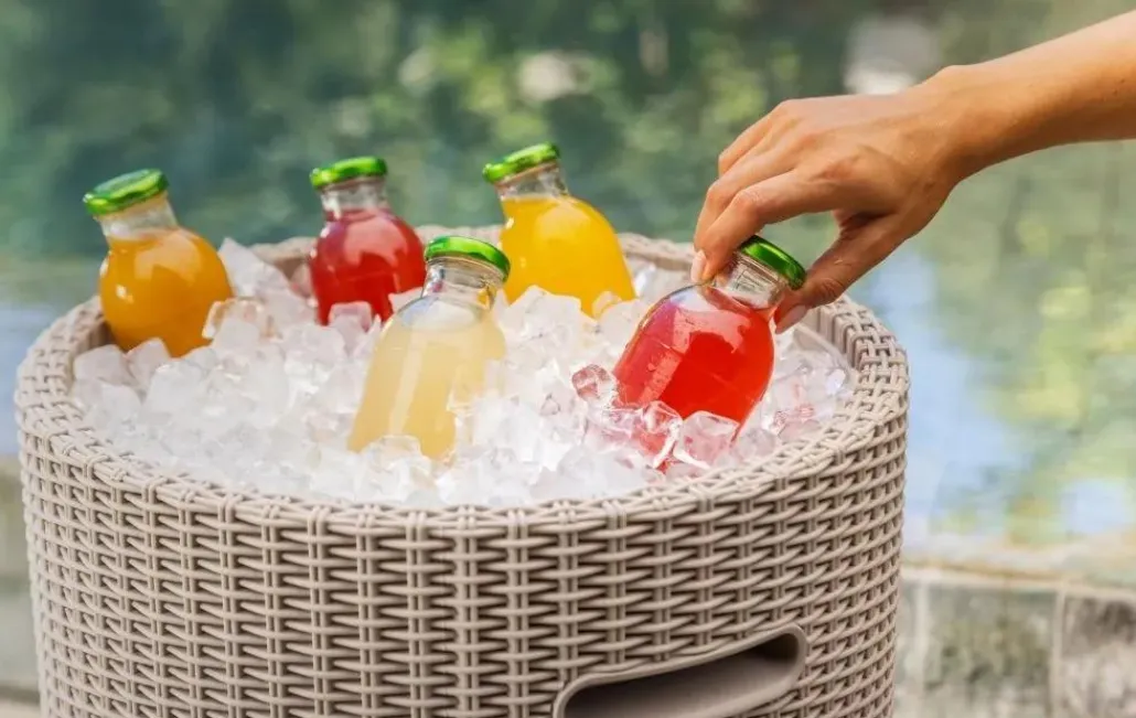 Outdoor Side Tables|Cool Bars>Keter Cooler Side Table - Cappuccino