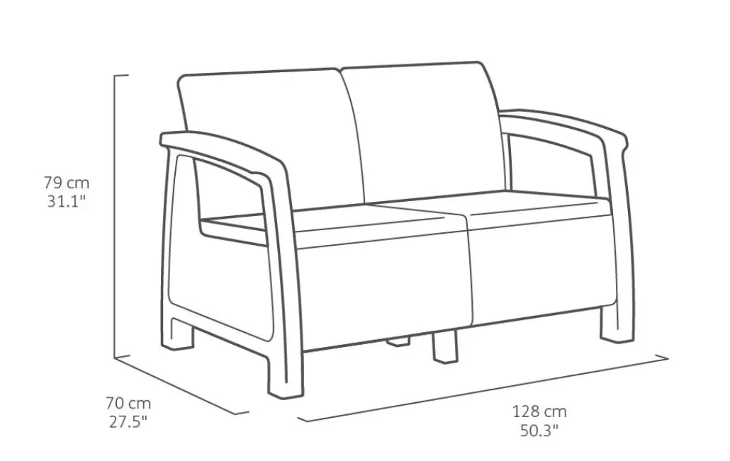 Patio Furniture Sets>Keter Corfu 4-Piece Patio Seating Set - Graphite