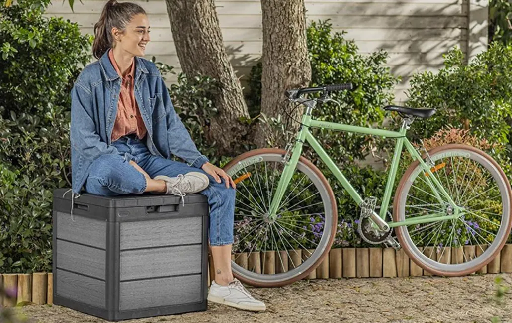 Small Deck Boxes>Keter Cortina 30 Gallon Deck Box - Graphite