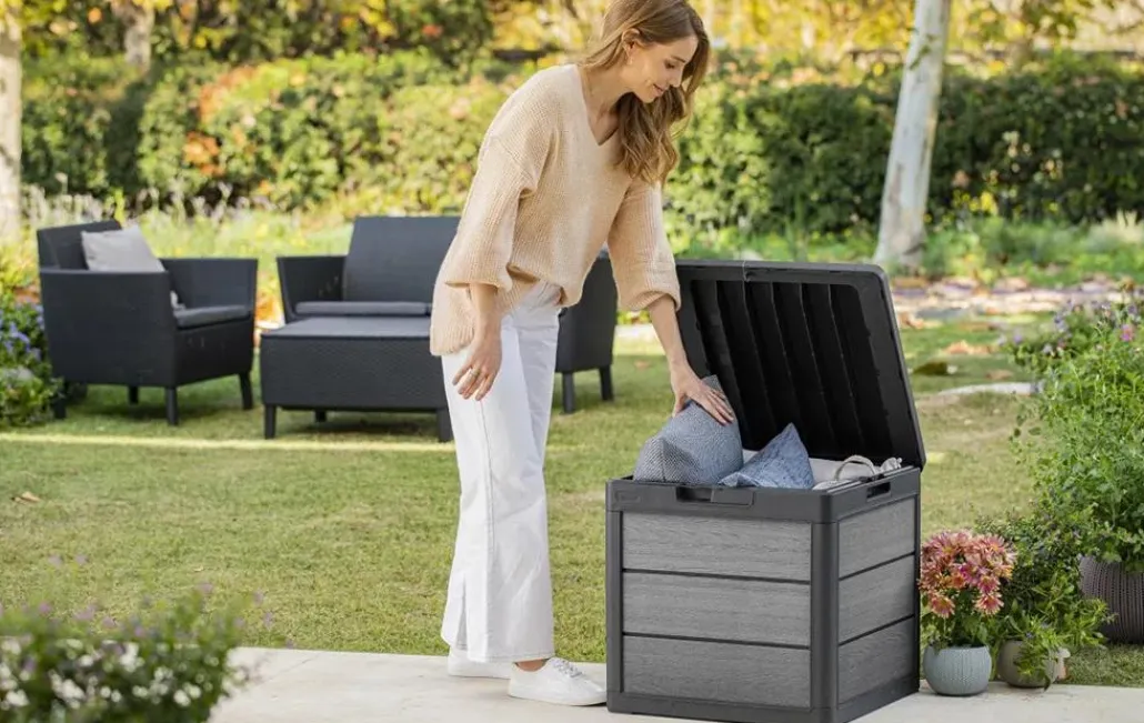 Small Deck Boxes>Keter Cortina 30 Gallon Deck Box - Graphite