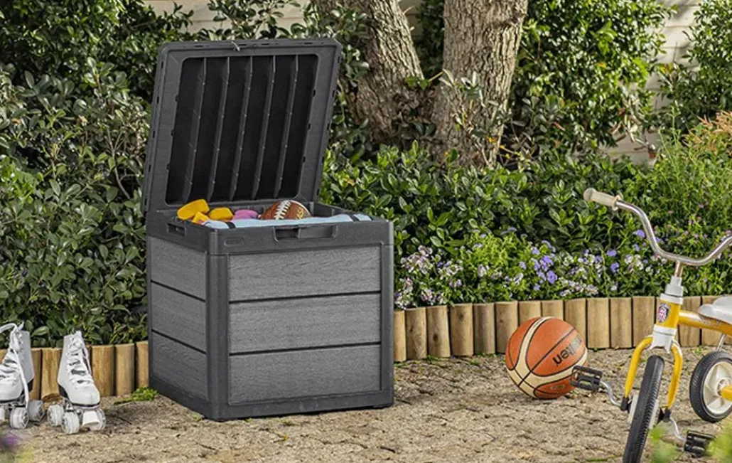 Small Deck Boxes>Keter Cortina 30 Gallon Deck Box - Graphite