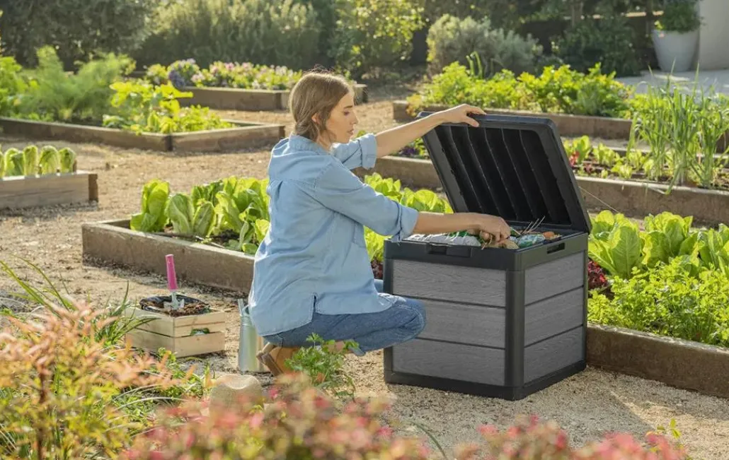 Small Deck Boxes>Keter Cortina 30 Gallon Deck Box - Graphite