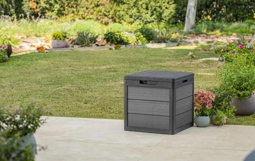 Small Deck Boxes>Keter Cortina 30 Gallon Deck Box - Graphite