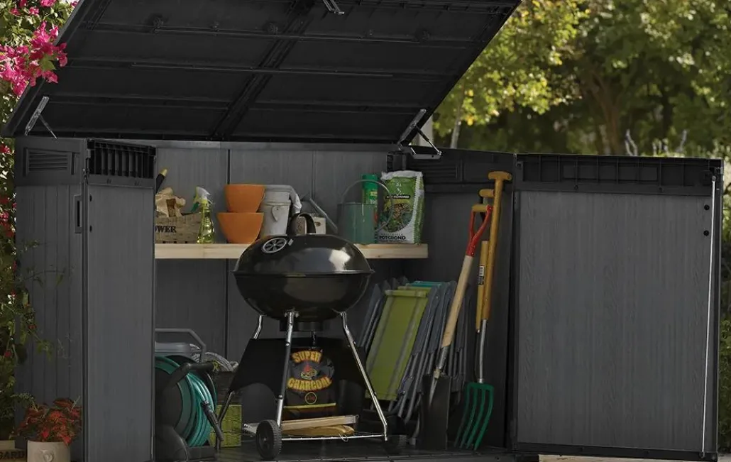 Small Sheds|Trash Can Storage Sheds>Keter Cortina Mega Storage Shed - Graphite