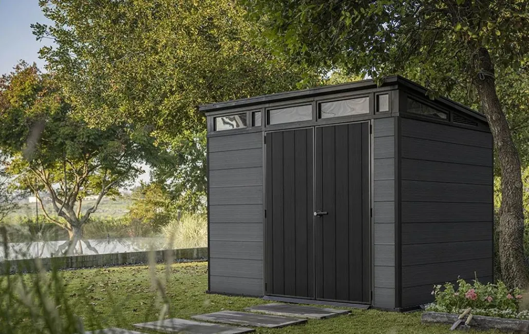 Medium Sheds>Keter Cortina 9x7 Storage Shed - Graphite