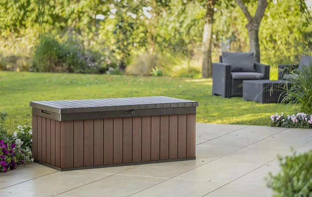 Small Deck Boxes>Keter Darwin 100 Gallon Deck Box - Brown