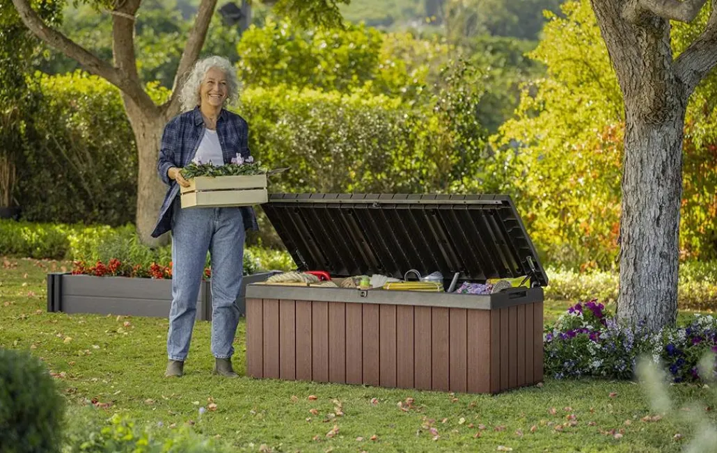 Small Deck Boxes>Keter Darwin 100 Gallon Deck Box - Brown