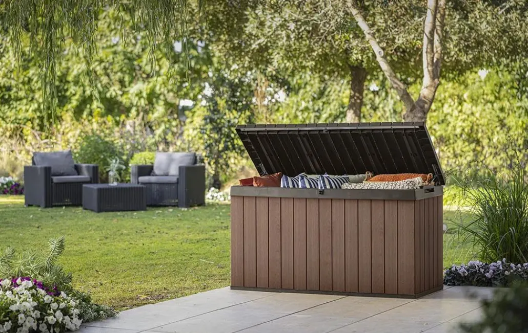 Large Deck Boxes>Keter Darwin 150 Gallon Deck Box - Brown