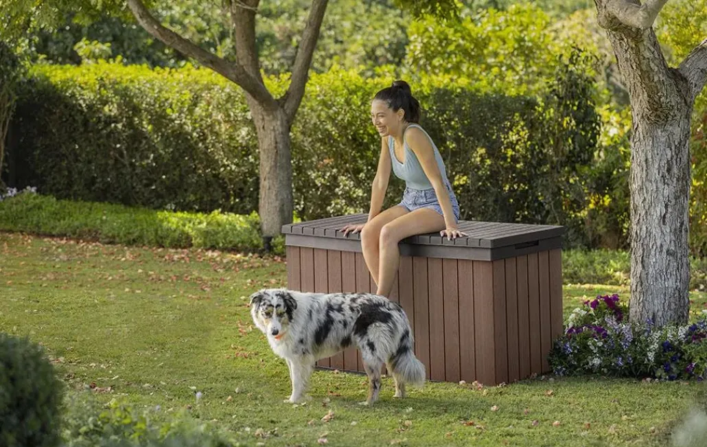 Large Deck Boxes>Keter Darwin 150 Gallon Deck Box - Brown