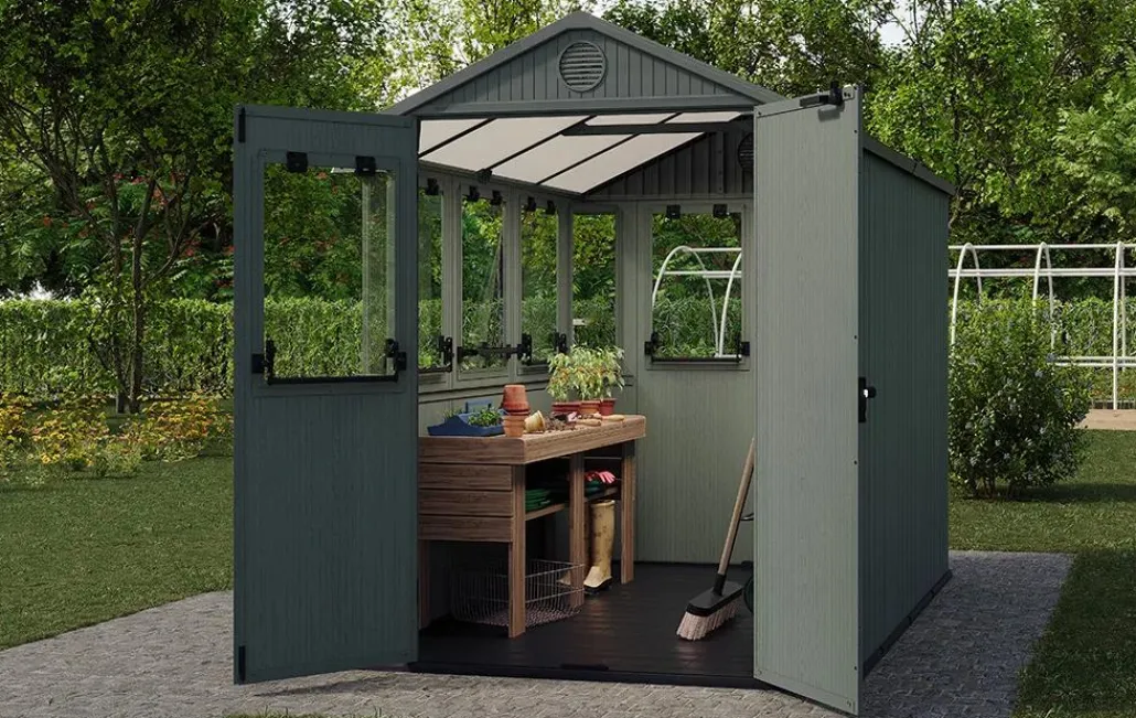 Medium Sheds>Keter Darwin 6x8 Potting Shed - Green