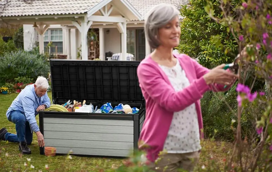 Large Deck Boxes>Keter Denali 150 Gallon Deck Box - Grey