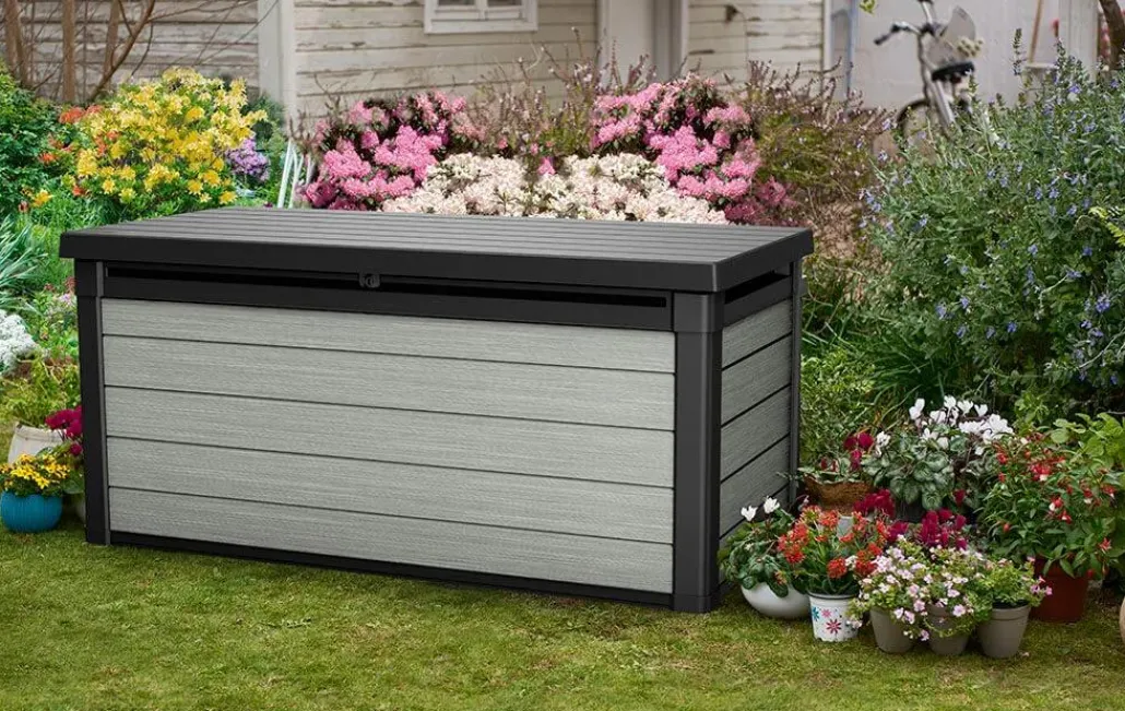 Large Deck Boxes>Keter Denali 150 Gallon Deck Box - Grey