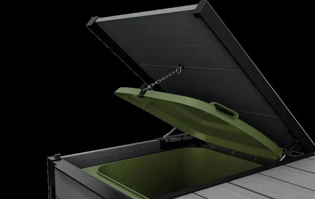 Trash Can Storage Sheds|Horizontal Sheds>Keter Hide Away Trash Can Storage Shed - Graphite