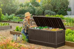 Small Deck Boxes>Keter Kentwood 92 Gallon Deck Box - Brown