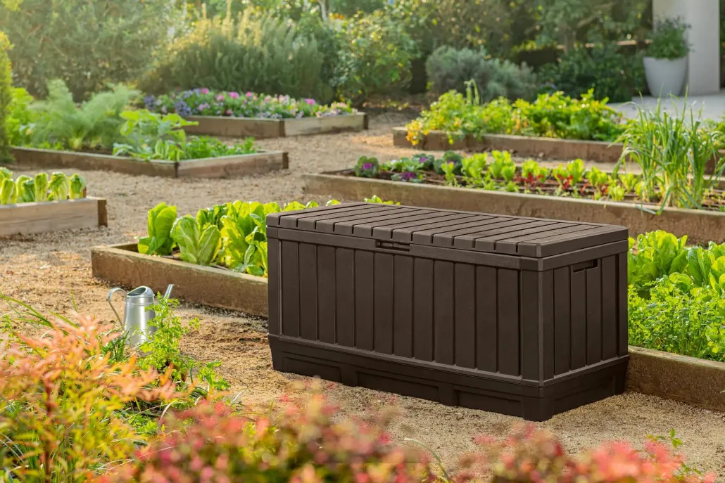 Small Deck Boxes>Keter Kentwood 92 Gallon Deck Box - Brown