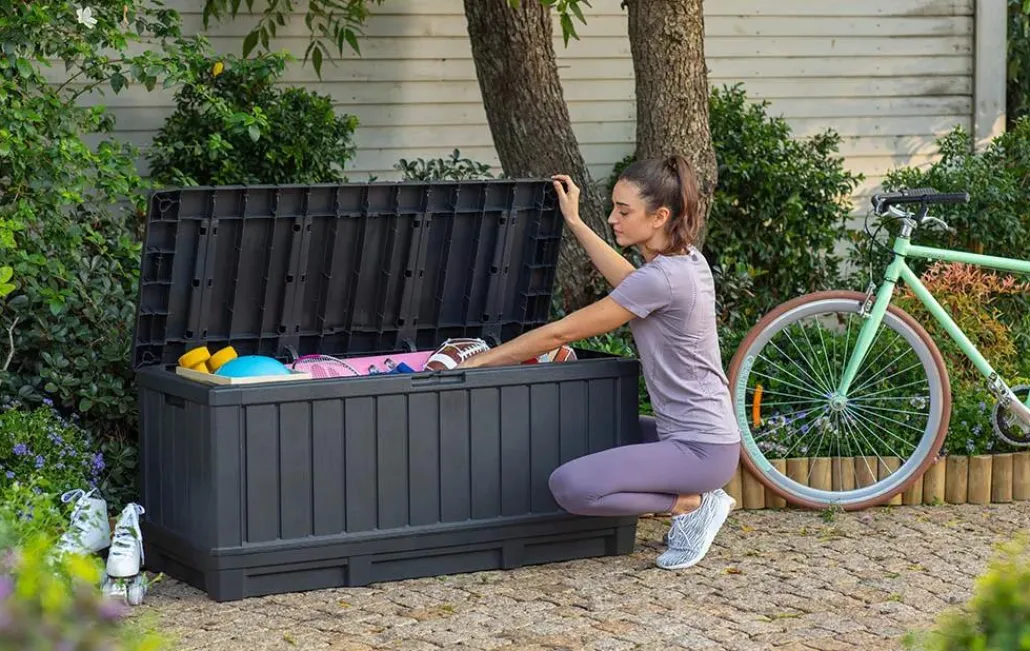 Small Deck Boxes>Keter Kentwood 92 Gallon Deck Box - Graphite