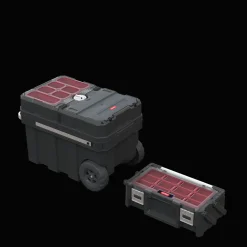 Tool Storage>Keter Masterloader Rolling Tool Box with Cantilever Organizer - Black