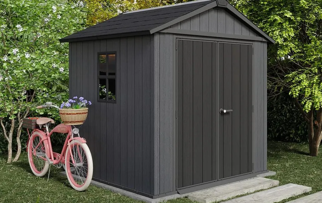 Medium Sheds>Keter Newton Plus 7.5x7 Storage Shed - Graphite