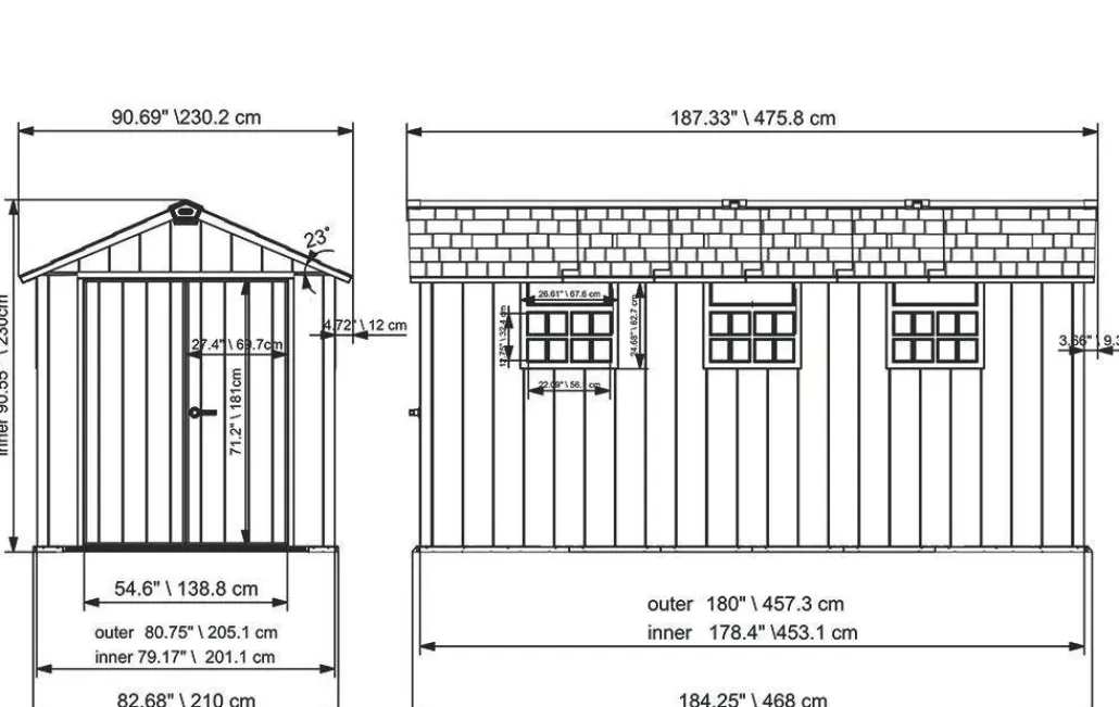 Large Sheds>Keter Oakland 7.5x15 Storage Shed - Grey