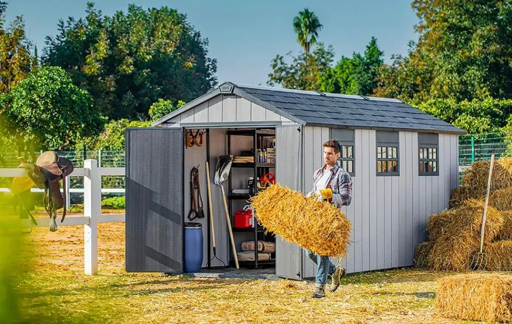 Large Sheds>Keter Oakland 7.5x15 Storage Shed - Grey