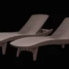 Sun Loungers>Keter Pacific Chaise Sun Lounger Set of 2 - Brown