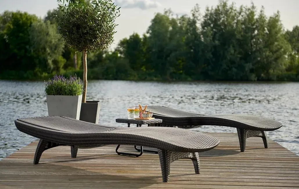 Sun Loungers>Keter Pacific Chaise Sun Lounger Set of 2 - Graphite