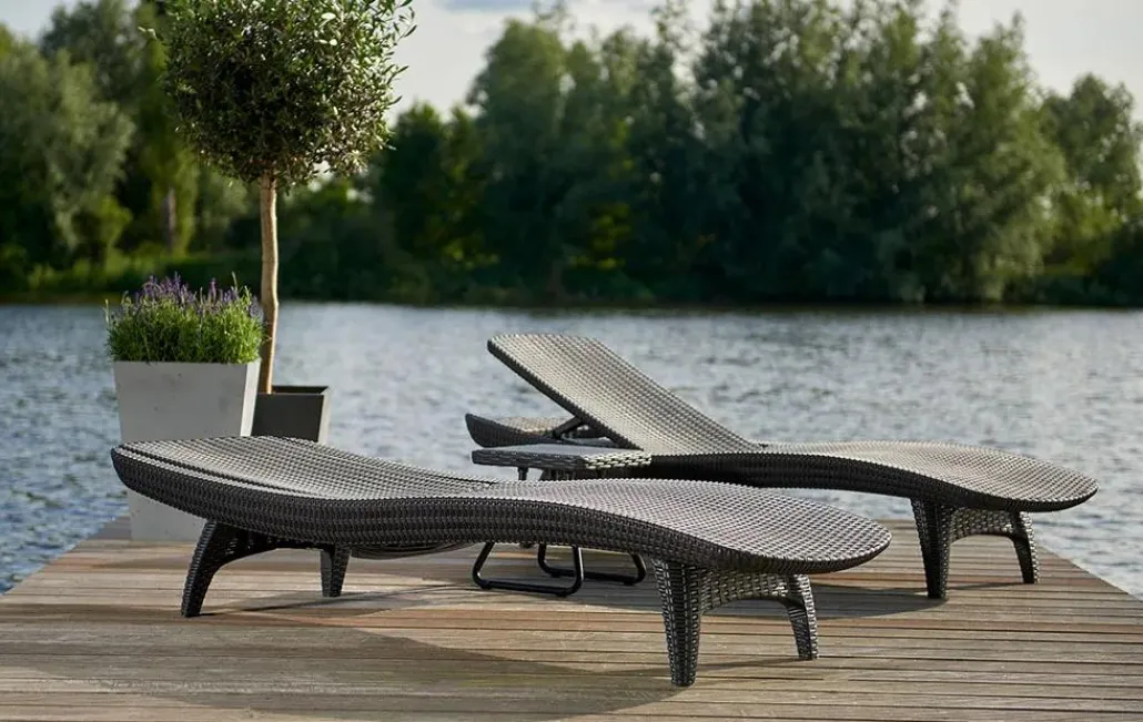 Sun Loungers>Keter Pacific Chaise Sun Lounger Set of 2 - Graphite