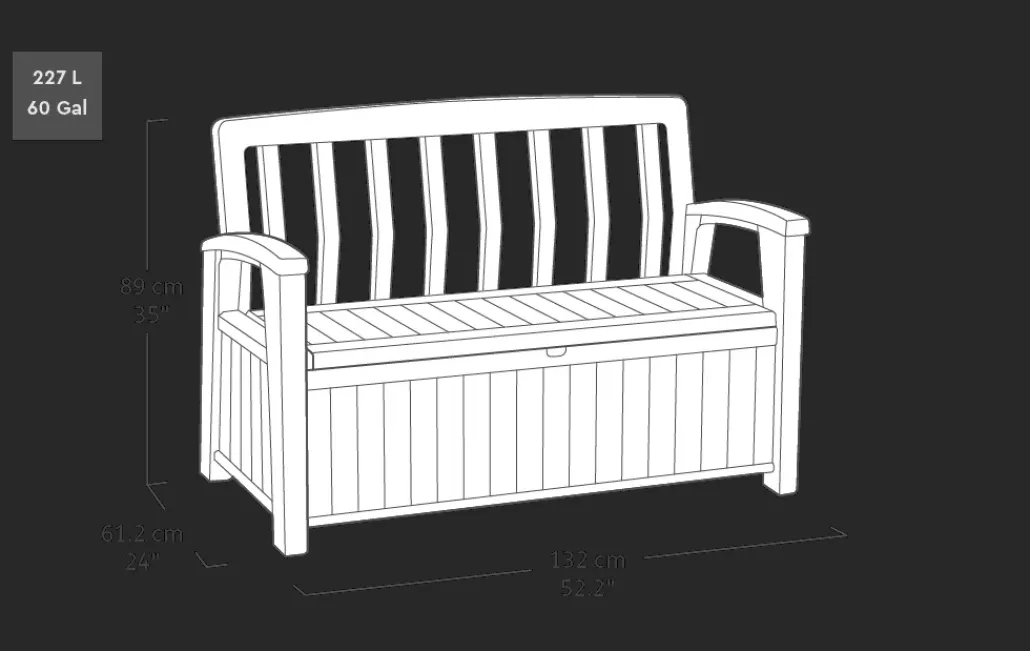 Outdoor Benches|Outdoor Storage Benches>Keter Patio 60 Gallon Outdoor Storage Bench - Brown