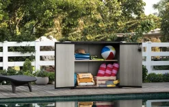 Storage Cabinets & Shelving Units|Horizontal Sheds>Keter Patio Store Storage Shed - Grey