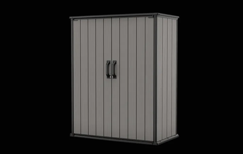Storage Cabinets & Shelving Units|Vertical Sheds>Keter Premier Tall Storage Shed - Grey