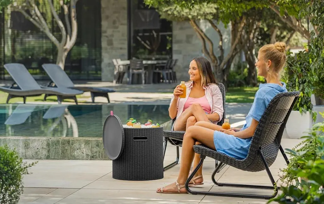 Patio Furniture Sets>Keter Rio 3-Piece Patio Seating Set - Graphite