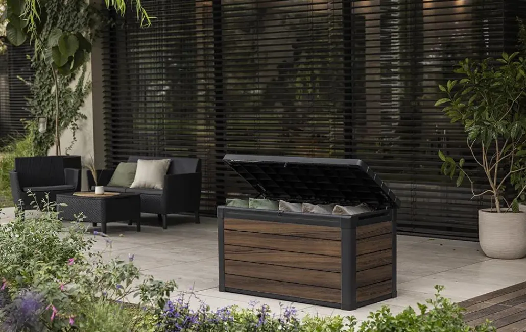 Small Deck Boxes>Keter Signature 100 Gallon Deck Box - Rosewood Brown