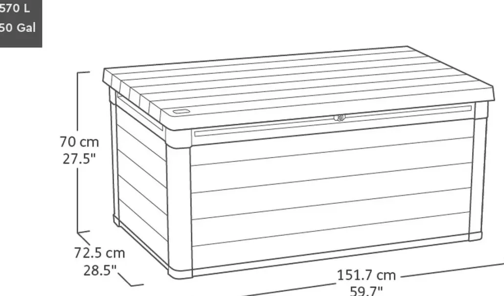Large Deck Boxes>Keter Signature 150 Gallon Deck Box - Rosewood Brown