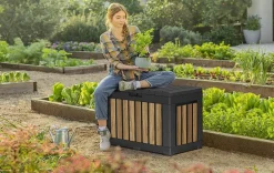 Small Deck Boxes>Keter Signature 50 Gallon Deck Box - Oak Brown