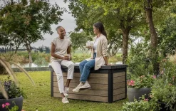 Large Deck Boxes>Keter Signature 150 Gallon Deck Box - Ashwood Brown