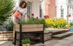 Garden Beds>Keter Signature 29 Gallon Elevated Garden Bed - Ashwood Brown