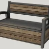 Outdoor Benches|Outdoor Storage Benches>Keter Signature 60 Gallon Outdoor Storage Bench - Walnut Brown