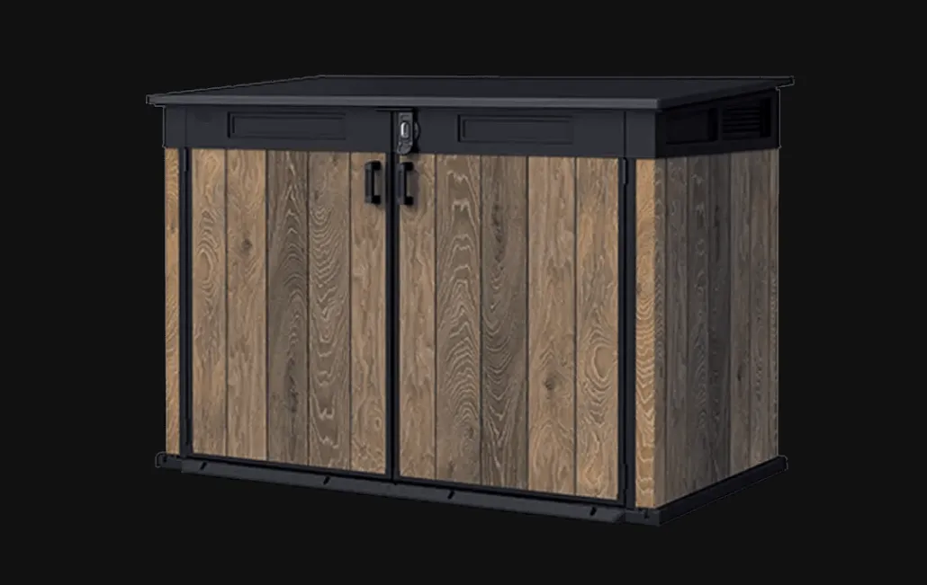Trash Can Storage Sheds|Horizontal Sheds>Keter Signature Horizontal Storage Shed - Walnut Brown