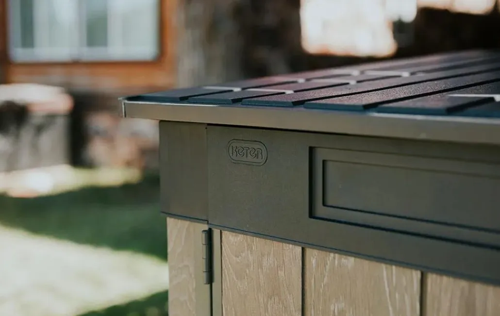 Trash Can Storage Sheds|Horizontal Sheds>Keter Signature Horizontal Storage Shed - Walnut Brown
