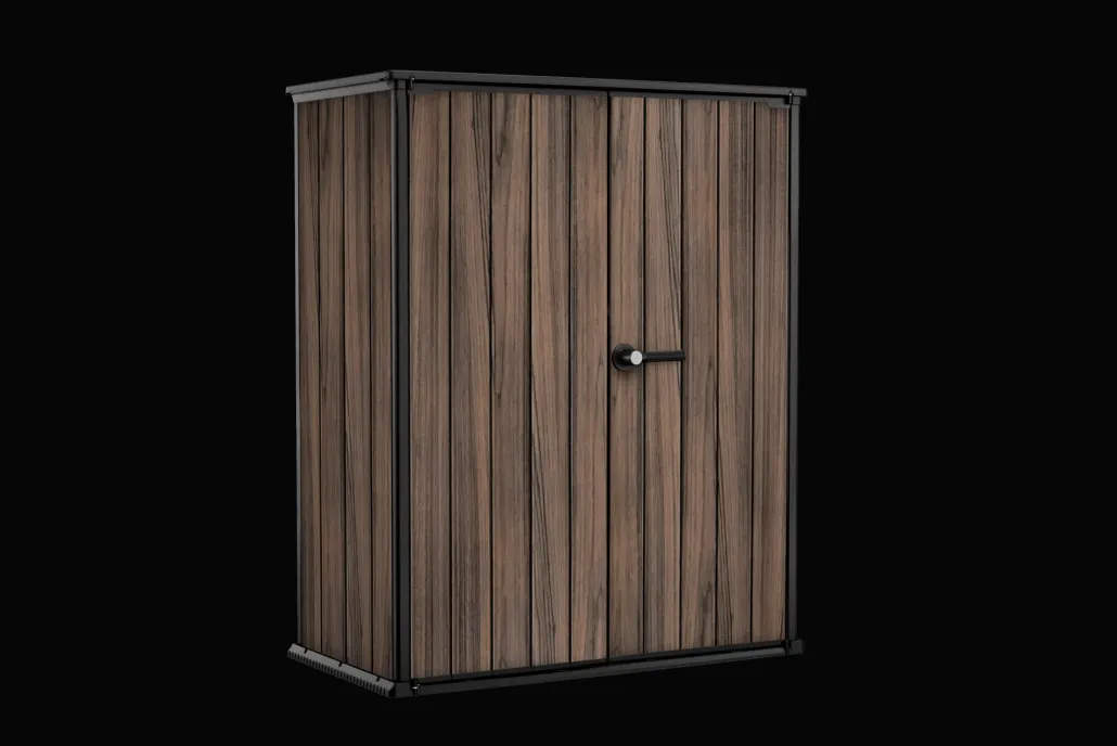 Storage Cabinets & Shelving Units|Vertical Sheds>Keter Signature Vertical Storage Shed - Rosewood Brown