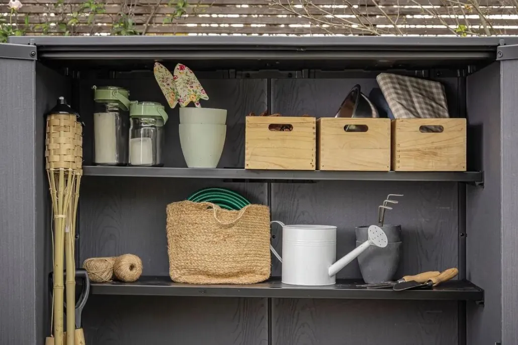 Storage Cabinets & Shelving Units|Vertical Sheds>Keter Signature Vertical Storage Shed - Rosewood Brown