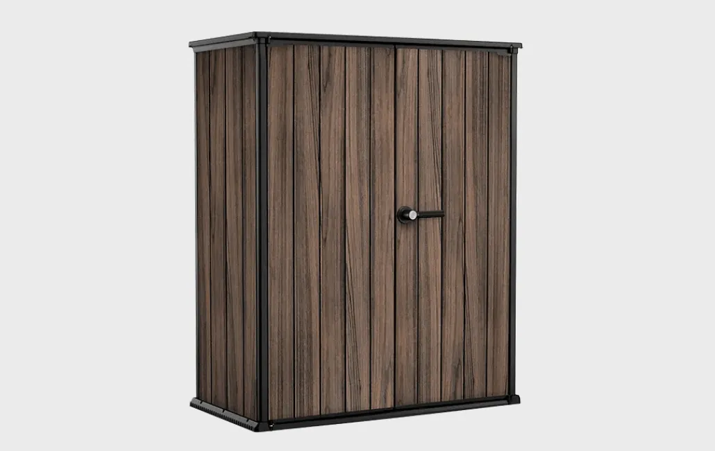 Storage Cabinets & Shelving Units|Vertical Sheds>Keter Signature Vertical Storage Shed - Rosewood Brown