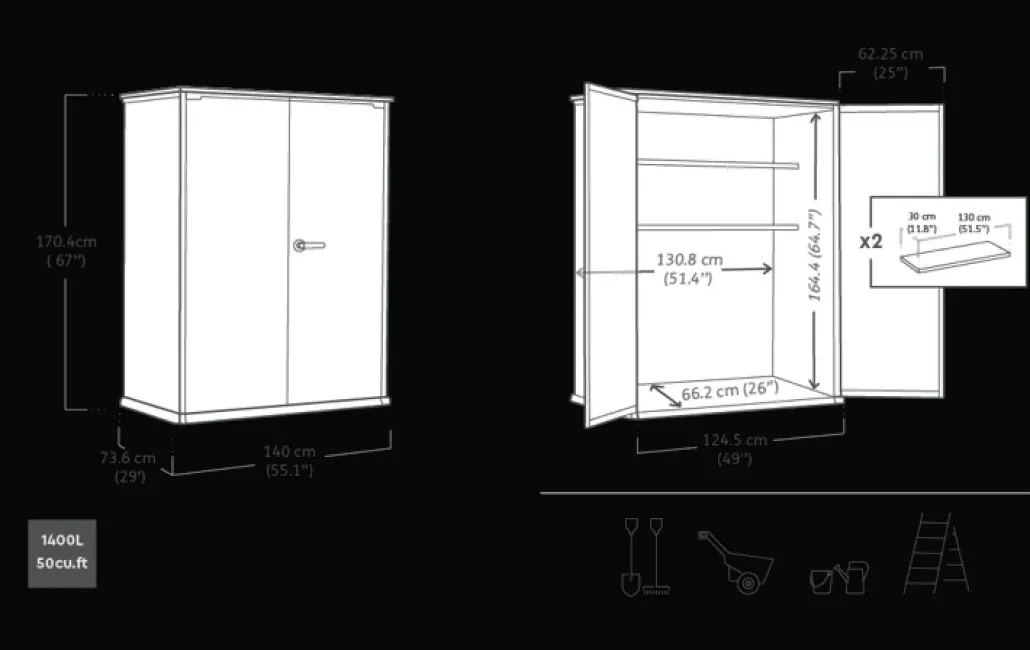Small Sheds|Storage Cabinets & Shelving Units>Keter Signature Vertical Storage Shed - Walnut Brown