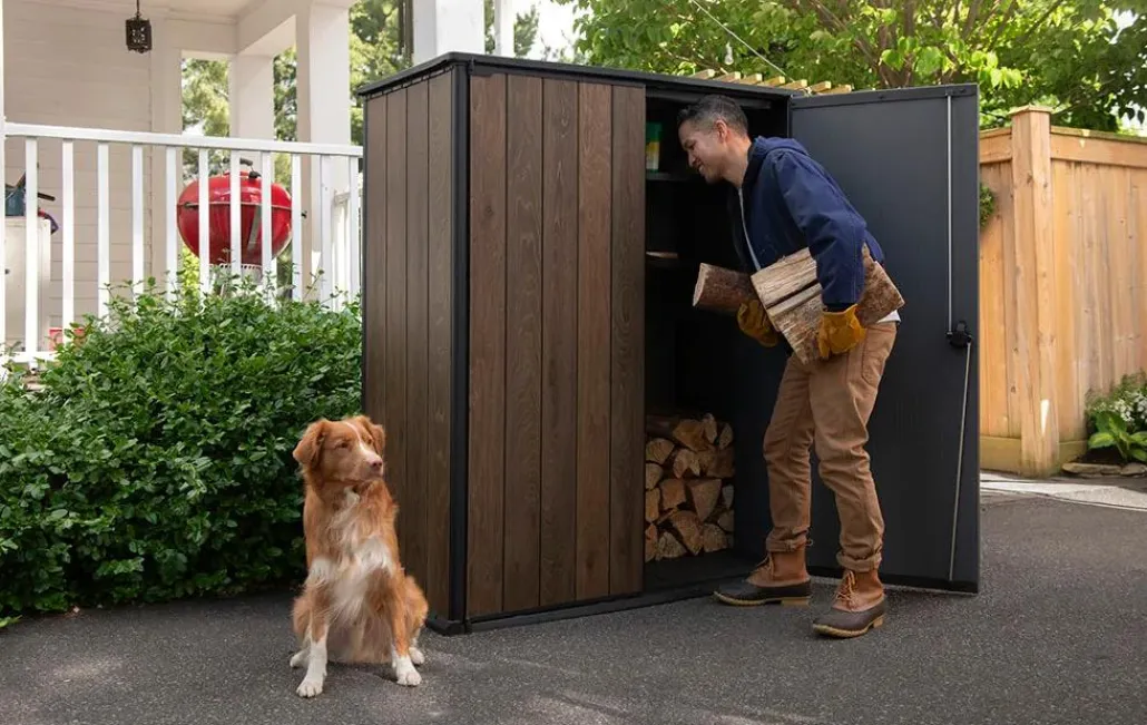 Small Sheds|Storage Cabinets & Shelving Units>Keter Signature Vertical Storage Shed - Walnut Brown