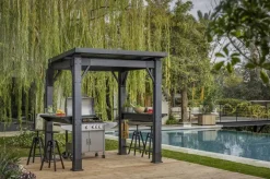Gazebos>Keter Signature 8x6.5 Grill Gazebo - Ashwood Brown